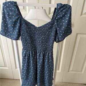 Charming Blue Polka Dot Kids Dress